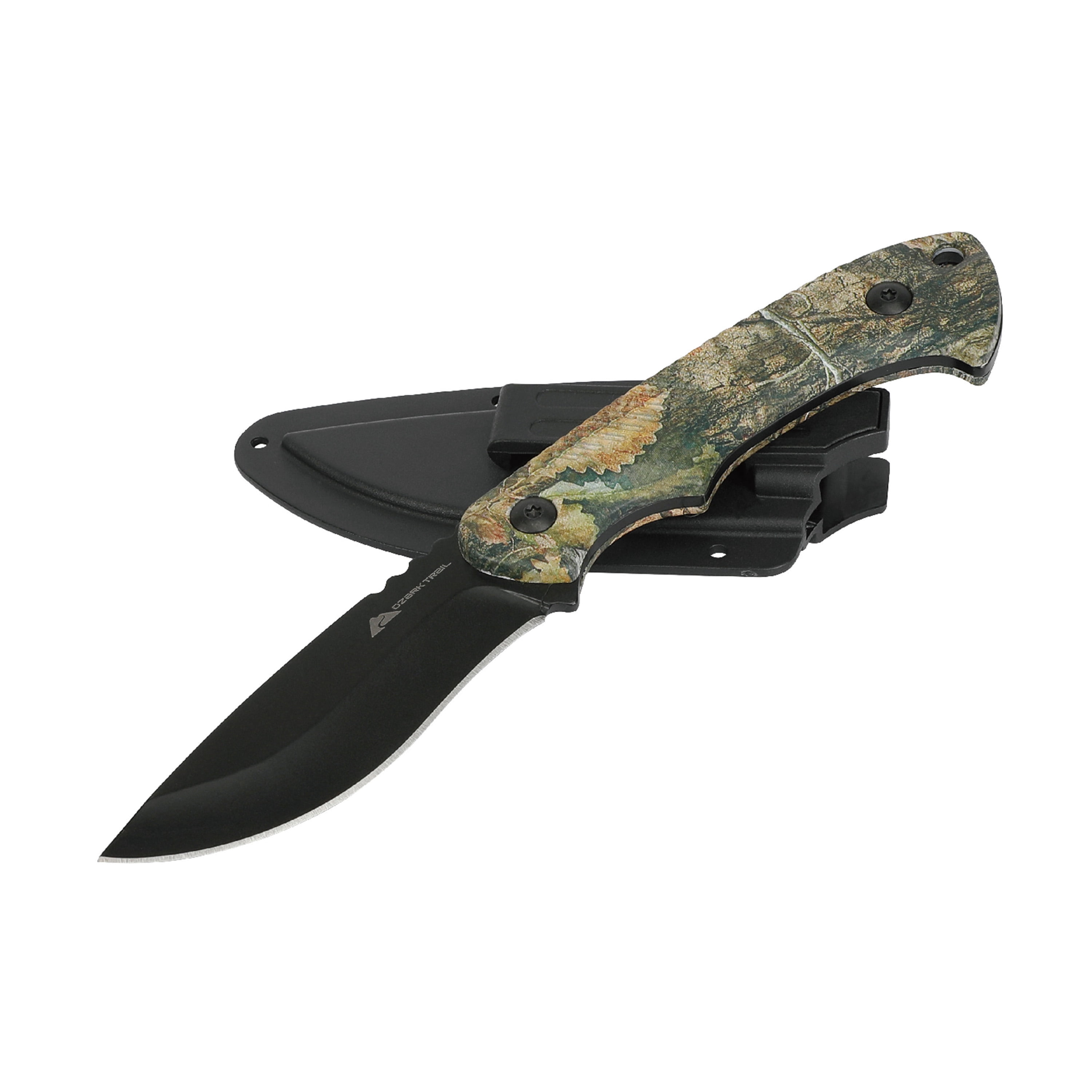 Ozark Trail Wanderer 7.5 inch Fixed Knife, Mossy Oak Handle, Sheath Included