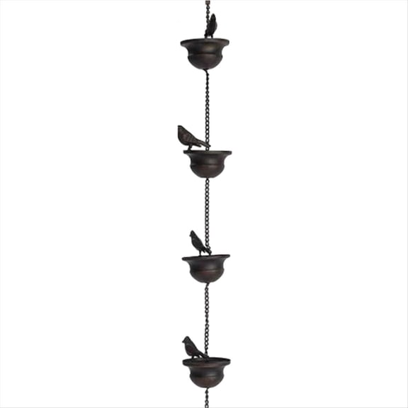 Bird Rain Chain Decorative Metal Rainwater Collection Chain Outdoor Garden Decor,1 x Wind chime