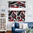 thumbnail image 2 of Abstract Twist Art Kitchen Curtains Valances and Tiers Set of 3 Red and Black Classic Match Tier Curtains and Valance with Rod Pocket for Small Windows, 27.5"x36", 2 of 9