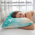 thumbnail image 5 of Teal Beige Ombre Coastal Pillow Covers, Linen Long Throw Pillow Case, Nautical Beach Starfish Coral Summer Holiday Pillow Protector Decorative Cushion Cover for Living Room/Bedroom 16" x 24", 5 of 8