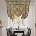 thumbnail image 3 of Sage Green Boho Balloon Curtains 63 Inch Length for Living Room/Bedroom, Vintage Ethnic Tribe Abstract Art Floral Rod Pocket Privacy Door Curtains Decorative Tie Up Shade for Window 52"x63", 3 of 8