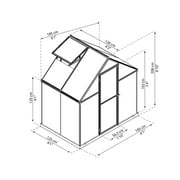 Palram - Canopia Mythos 6 x 4 Polycarbonate/Aluminum Walk-In Greenhouse – Silver - with Roof Vent