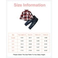 thumbnail image 2 of 18 Months Baby Boys Outfits 24 Months Boys 2PCS Fall Winter Clothing Set Toddler Boys Long Sleeve Plaid Top Denim Pants Set Red and White, 2 of 8
