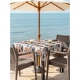 thumbnail image 3 of Outdoor Tablecloths with Umbrella Hole & Zipper, Orange Floral 60x60 Inch Square Tablecloths, Abstract Watercolor Flower Leaf Plant Waterproof Table Cloth, Patio/Pool/Picnic Table Covers, 3 of 8