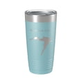 thumbnail image 1 of Rushford Lake Map Tumbler Travel Mug Insulated Laser Engraved Coffee Cup New York 20 oz Light Blue, 1 of 1