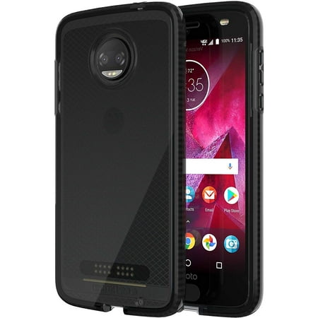 Tech21 Black Smoke EVO Check Anti-Shock Case TPU Cover for Motorola Moto Z2 Force (XT1789)