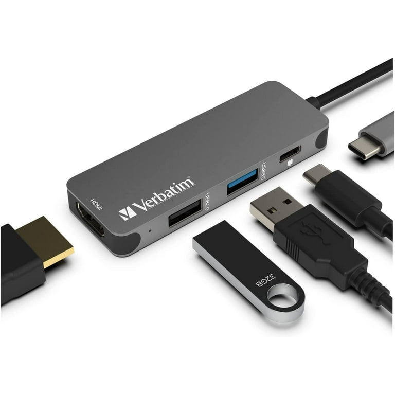 VERBATIM 49141 USB-C Multiport HUB, 2x USB 3.0, 1x USB-C, HDMI