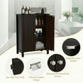 thumbnail image 4 of Resenkos 2-Door Bathroom Floor Storage Cabinet Space Saver Organizer-Brown, Bathroom Cabinets for Entryway Storage, Home Office Furniture, 4 of 9