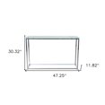 thumbnail image 3 of Geo XL Rectangle Clear Glass and Chrome Console Table, 3 of 5