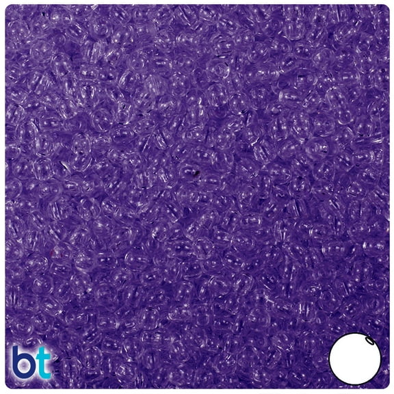 BeadTin Amethyst Transparent 4mm Round Plastic Beads (1000pcs)