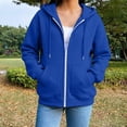 thumbnail image 6 of NominalSnug Women Zip Up Hooded Jacket Light Fleece Lined Long Sleeve Casual Hooded Sweatshirt With Pockets For Fall Daily Wear, 6 of 6