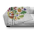 thumbnail image 3 of Vegetable Soft Flannel Fleece Blanket, Healthy and Fresh Ingredients in Circle Vegetarian Yummy and Natural Food Theme, Cozy Plush for Indoor and Outdoor Use, 70" x 90", Multicolor, by Ambesonne, 3 of 6