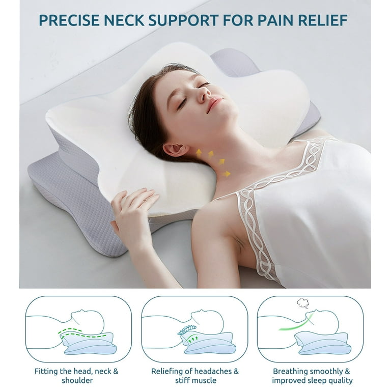 Queen Contour Memory Foam Pillow Neck Pain Relief Orthopedic