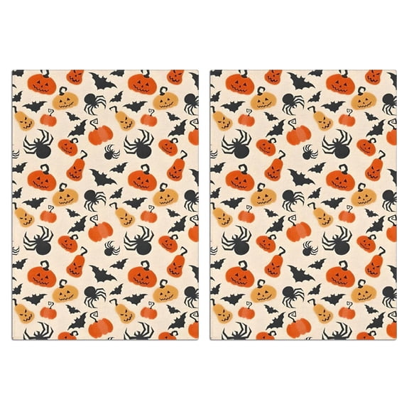 2 Pcs Funny Kitchen Towels,Halloween Pumpkins Bats and Spiders Microfiber Dish Towels,Kitchen Tea Towels,Kitchen Towel Set (18" X 26")