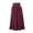 Wine, variant on Womens Elegant Festival Solid Color A Skirt Vintage Waist Pleated Zipper Skirt Long Skirt with Slit Mesh Skirts for Women Ruffle Skirt Women Womens Long Skirts Denim Ruffle Skirt Midi Skirts with