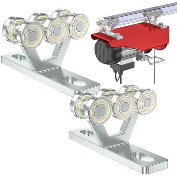 6 Wheel Hoist Trolley with Rollers - Strut Trolley Assembly for Electric Hoist - Fits 1-5/8" Wide and Taller Strut Channel - High Strength and Silent Operation