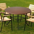 thumbnail image 5 of Polyester Round Fitted Table Cloth Protector 27.5-33.5"""" Wipeable Table Cover coffee, 5 of 8