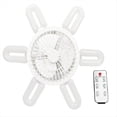 thumbnail image 1 of Ventilador de Techo Pequeño con Luz y Enchufe, Velocidad Ajustable, Lámpara Plegable con Control Remoto, Bombilla LED Regulable de 3 Colores., 1 of 6