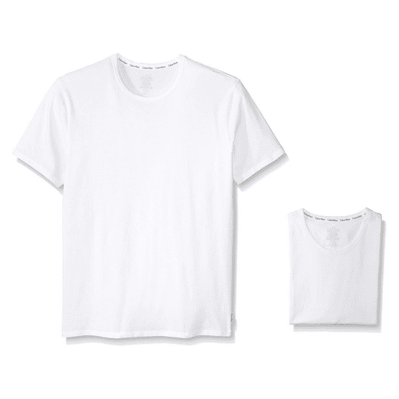 CALVIN KLEIN 2-Pack Stretch Modern Cotton Crewneck T-Shirt, White, Small