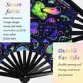 thumbnail image 4 of Rave Folding Fan, Large Rave Clack Folding Hand Fan UV Glow Popping Handheld Foldable Silk Fan for Music Party Drag Queene Dance Performance Decoration Gift$$Home Decor, Kitchen, & Other, 4 of 7