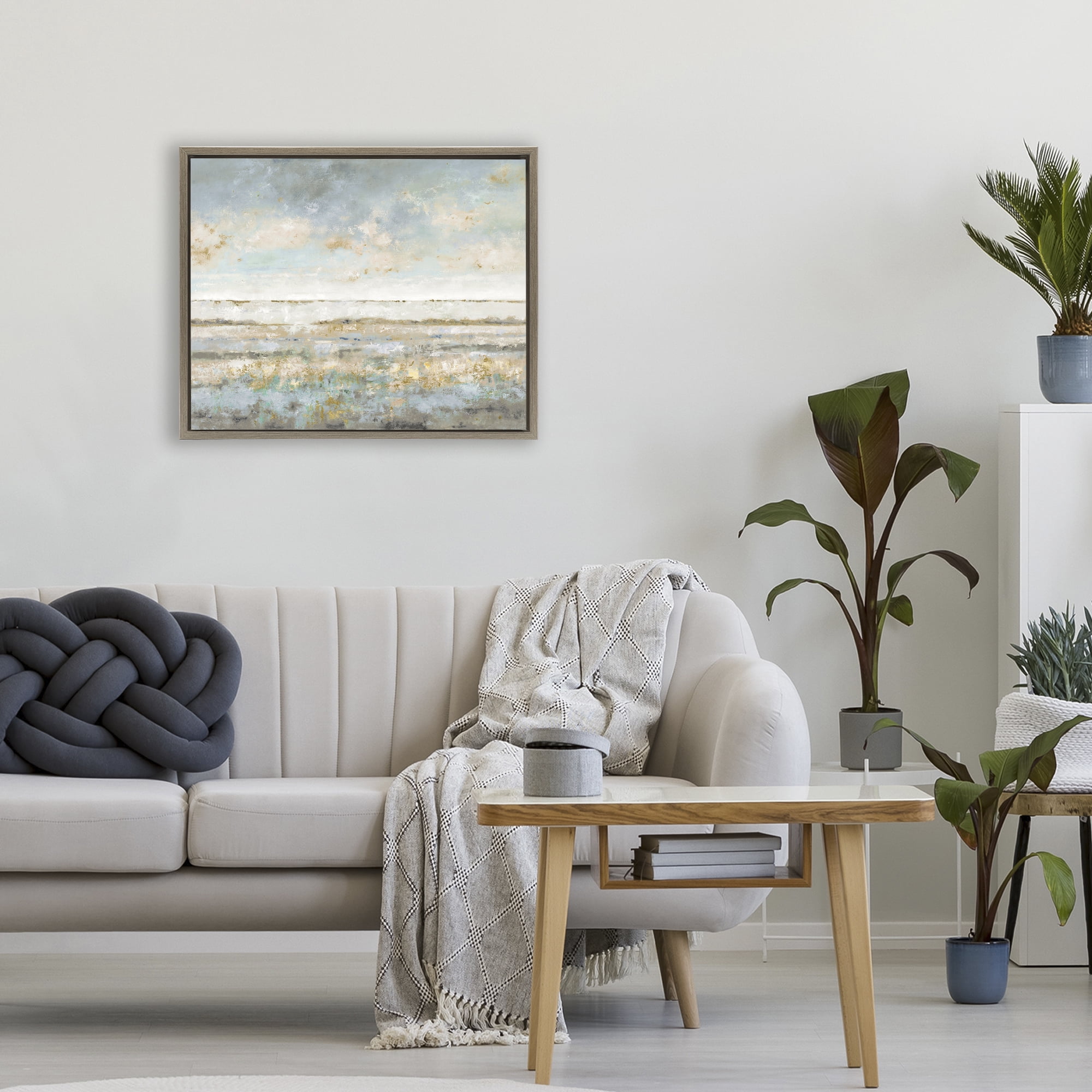 Stupell Industries Contemplative Mood Abstract Brown Framed Floater Canvas Wall Art, design by Lorenzo Collective