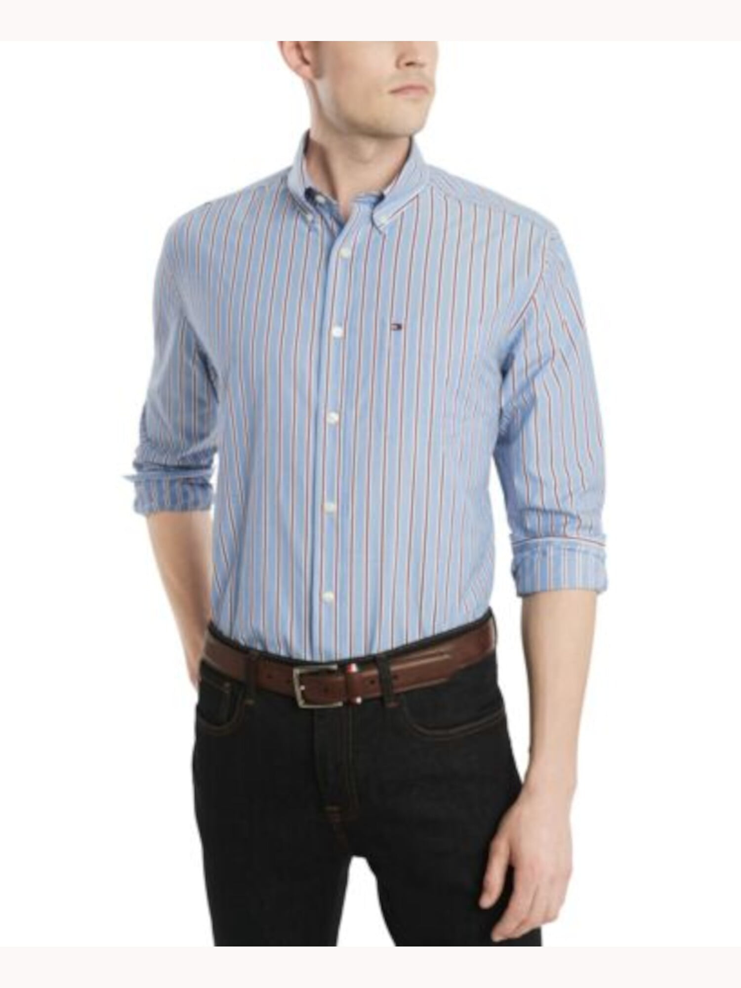 Tommy Hilfiger Regular Fit Stretch Long Sleeve Dress Shirt VARIETY CLEARANCE 