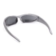 thumbnail image 4 of 90s Trendy Plastic Narrow Wrap Around Oval Sport Sunglasses Metal Grey - Silver Mirror, 4 of 4