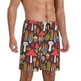thumbnail image 2 of Balery Mushrooms And Leaves Pantalones cortos de pijama de punto de algodón para hombre con cinturilla y bolsillos-3X-Large, 2 of 6
