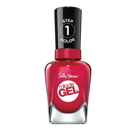 Sally Hansen Miracle Gel Nail Color, Bordeaux Glow, 0.5 oz, At Home Gel Nail Polish, Gel Nail Polish, No UV Lamp Needed, Long Lasting, Chip Resistant