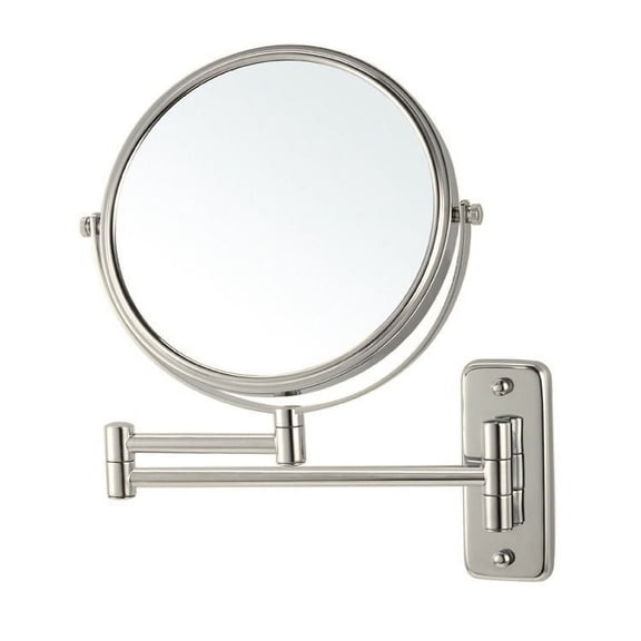 Nameeks Ar7719-3X Glimmer 8" Diameter Modern Circular Framed Bathroom Wall Mirror - Nickel