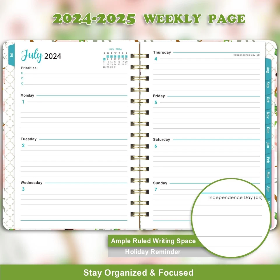 2024-2025 Planner - Weekly & Monthly Planner 2024-2025 With Tabs, 6.4" X 8.5"...