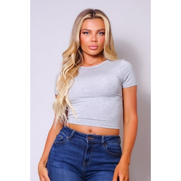 Short Sleeve Round Neck Crossover Multi Way Tie Top M