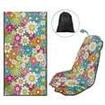 thumbnail image 5 of Xixirimido Vibrant Hippie Flower Print Universal Car Towel Seat Cover for Post Gym Workout Swimming Running Soft Breathable Automotive Front Seat Protector Car Accessories, 2 Pack, 5 of 8
