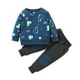 thumbnail image 3 of Futezty Toddler Boys Girls Clothes Fall Winter Outfit Sets, Baby Boy Girl Long Sleeve Crew Neck Cartoon Stretch 1T 2T 3T 4T 5T 2PCS Playwear Set, 3 of 5