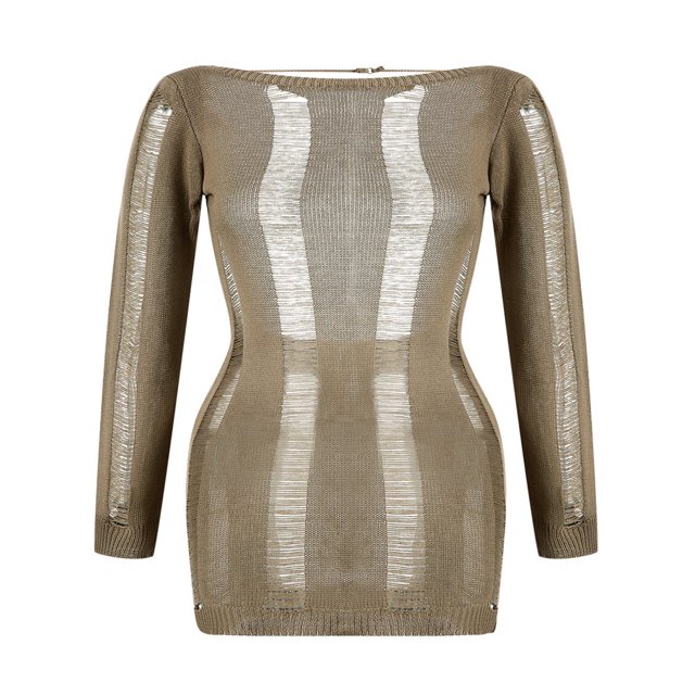 Femmes Sexy Crochet Tricot Évider Robe Manches Longues Backless Slim Fit Parti Club Nuit sur Mini Robe Cover Ups
