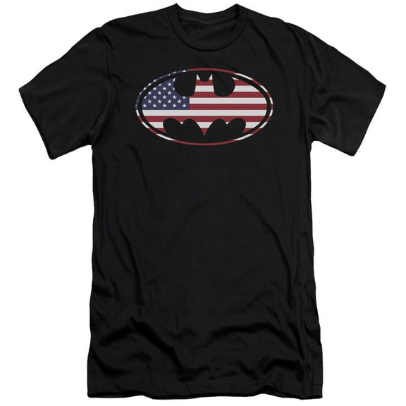 Batman - American Flag Oval - Slim Fit Short Sleeve Shirt - Small