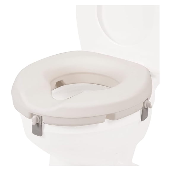 Raised Toilet Seat, Increase Height Over Commode, Elevated, White, 3 Inch