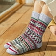 thumbnail image 5 of LEZMORE 5 Pairs Wool Socks for Women Gifts Winter Warm Thick Knit Cabin Cozy Crew Socks, 5 of 5