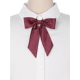 thumbnail image 4 of INSPIRE CHIC Women's Bow Ties Solid Color Western Ribbon Pre-Tied Bowties Burgundy One Size, 4 of 6