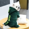 thumbnail image 6 of Pet Costume Clothes, Green Dinosaur Hooded Outfit, XS Size for Small to Medium Dogs and Cats, 1 Piece Soft Plush Halloween Christmas Cosplay Party Apparel for Pet Dress Up, 6 of 9