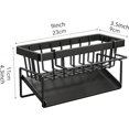 thumbnail image 2 of Meilimei Sponge Holder for Sink, Kitchen Sink Caddy Organizer with Self Draining Tray, Carbon Steel Sponge Rack & Dishcloth Holder, Countertop Storage for Kitchen Sink  (Black ), 2 of 6