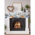 thumbnail image 2 of Thanksgiving Pumpkin Fireplace Mantel Scarf Cover 60"Wx17"L,Fireplace Mantel Shelf Top Runner,Fall Eucalyptus Pastoral Leaves Mantle Dresser Scarves Table Runner for Holiday Party Living Room Decor, 2 of 6