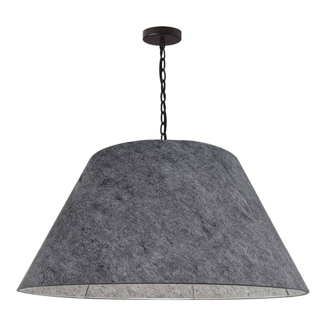 Dainolite Brynn X-Large 1-Light 100W Transitional Felt Fabric Pendant in Gray