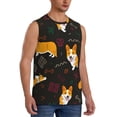 thumbnail image 2 of Bixox Men's Royal Corgi Printed Shirt Sleeveless Fitness Tank Top-X-Large, 2 of 7