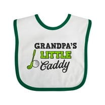 Inktastic Grandpas Little Caddy with Golf Club and Ball Boys or Girls Baby Bib
