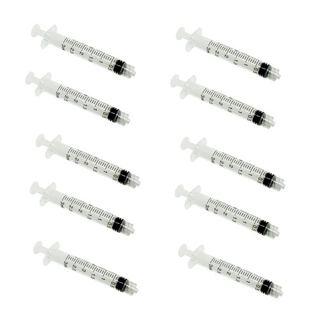 10x 3mL Disposable Syringe Luer Lock Tip Liquid Medical Plastic
