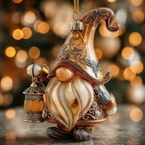 Darzheoy Christmas Ornament, 2D Acrylic Gnome Hanging Decor for Holiday Tree, Festive Collection Decorations