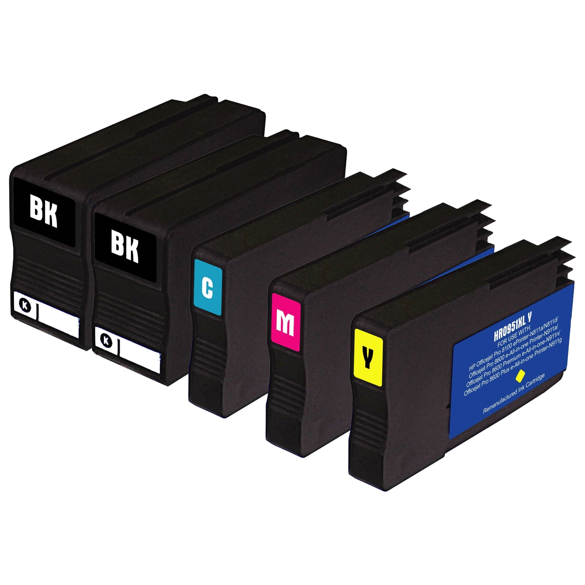 Remanufactured Hp 950 951 Xl 5 Pack Ink Cartridges For Remanufactured Hp 950 951 Xl 5 Pack Ink Cartridges For Officejet Pro Printers Replacement High Yield Black Color With New Chip Correct
