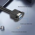 thumbnail image 2 of 90 Degree UP/Down Angle USB 3.0 19/20Pin to Dual USB-A Female Port A, 2 of 5