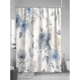 thumbnail image 5 of Boanket Polyester Fabric Blue White Floral Shower Curtain, Botanical Garden Flowers Leaves Waterproof Bathtub Curtain Bathroom Decor Set with Hooks 36 x 78 Inches,, 5 of 6